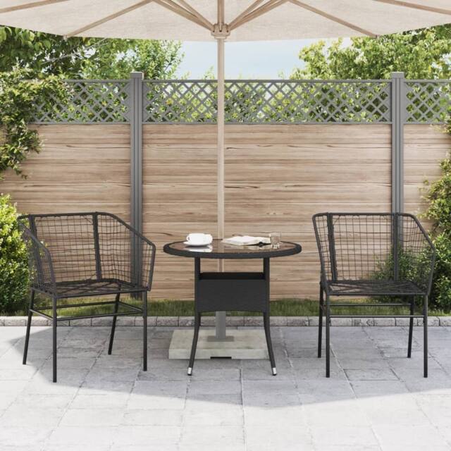 Berkfield Home Beautiful Garden Chairs 2 pcs Black Poly Rattan - image 1