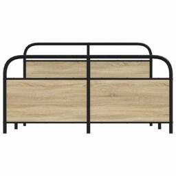 Berkfield Home Metal Bed Frame without Mattress Sonoma Oak 150x200 cm King Size - thumbnail 4