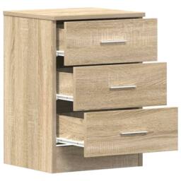 Berkfield Home Bedside Cabinet Sonoma Oak 38x35x56 cm Engineered Wood in Light Tan - Size: 38 x 35 x 56 cm - thumbnail 5