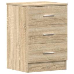 Berkfield Home Bedside Cabinet Sonoma Oak 38x35x56 cm Engineered Wood in Light Tan - Size: 38 x 35 x 56 cm - thumbnail 1