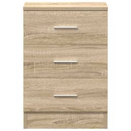 Berkfield Home Bedside Cabinet Sonoma Oak 38x35x56 cm Engineered Wood in Light Tan - Size: 38 x 35 x 56 cm - thumbnail 6
