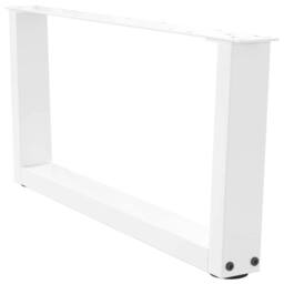 Berkfield Home Dining Table Legs V-Shape 2 pcs White 70x(30-31.3) cm Steel - thumbnail 4