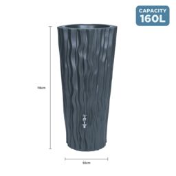 Charles Bentley Alana Flower 160L Water Butt in Dark Blue - thumbnail 4