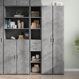 Berkfield Home Highboard Concrete Grey 30x42.5x185 cm Engineered Wood - thumbnail 1