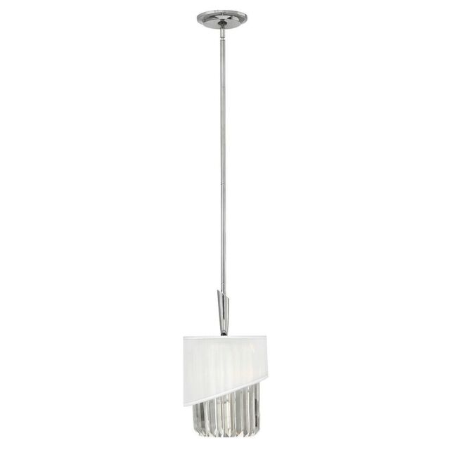 Loops 1 Bulb Ceiling Pendant Light Fitting Highly Polished Nickel LED E27 60W in Metallics