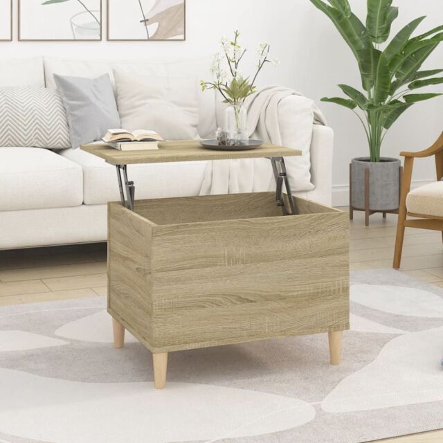Berkfield Home Coffee Table Sonoma Oak 60x44.5x45 cm Engineered Wood in Brown - image 1