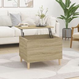 Berkfield Home Coffee Table Sonoma Oak 60x44.5x45 cm Engineered Wood in Brown - thumbnail 1