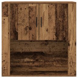 Berkfield Home Wall Cabinet Old Wood 80x33x80 cm Engineered Wood in Brown - Size: 80 x 33 x 80 cm - thumbnail 6