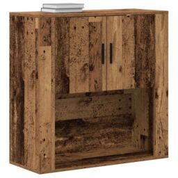 Berkfield Home Wall Cabinet Old Wood 80x33x80 cm Engineered Wood in Brown - Size: 80 x 33 x 80 cm - thumbnail 3