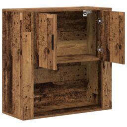 Berkfield Home Wall Cabinet Old Wood 80x33x80 cm Engineered Wood in Brown - Size: 80 x 33 x 80 cm - thumbnail 5