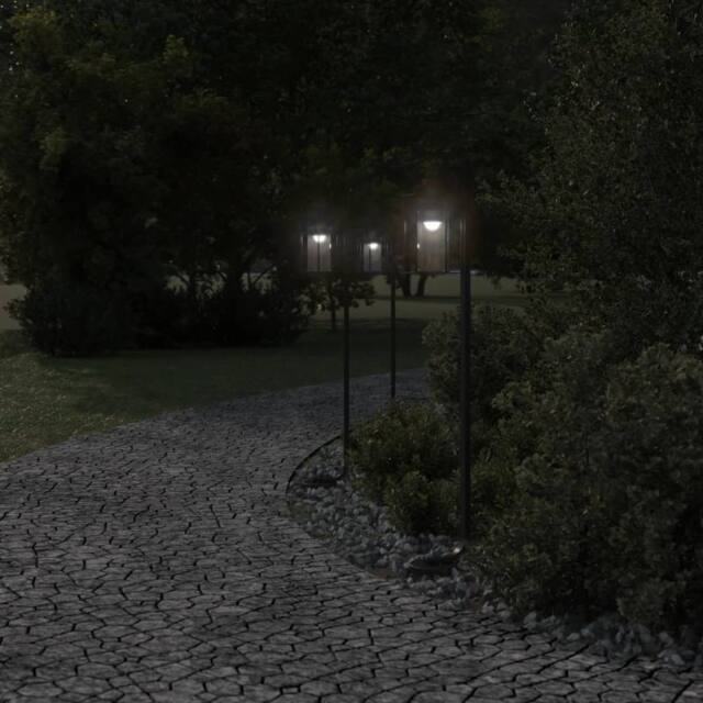 Berkfield Home Outdoor Floor Lamps 3pcs Black 100 cm Stainless Steel - image 1