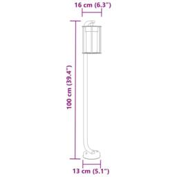 Berkfield Home Outdoor Floor Lamps 3pcs Black 100 cm Stainless Steel - thumbnail 7