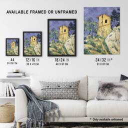 "Artery8 The House with the Cracked Walls Cezanne Wall Art Poster Print - Size: W12"" x H16""" - thumbnail 3