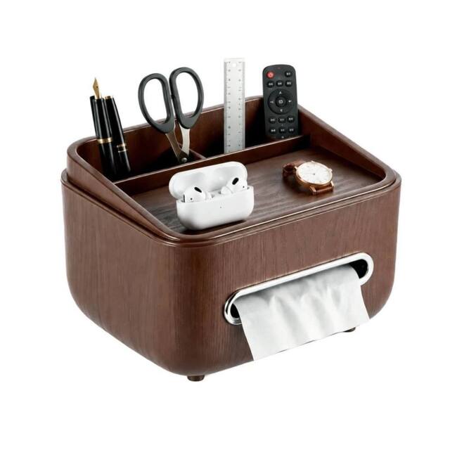 KORVIXA Solid Wood Retro Tissue Box in Brown - image 1