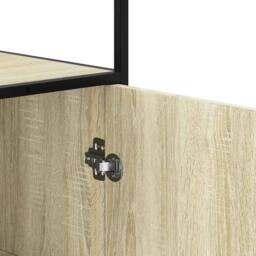 Berkfield Home Highboard Sonoma Oak 68x35x139 cm Engineered Wood & Metal in Light Brown - Size: 68 x 35 x 139 cm - thumbnail 8