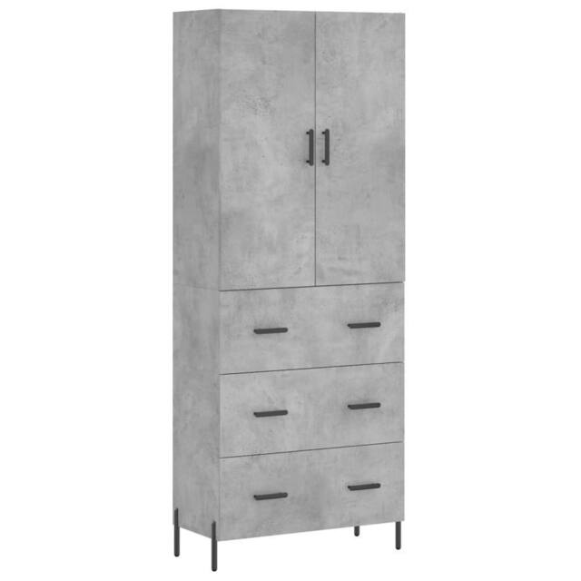 Berkfield Home Highboard Concrete Grey 69.5x34x180 cm Engineered Wood - image 1
