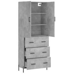 Berkfield Home Highboard Concrete Grey 69.5x34x180 cm Engineered Wood - thumbnail 4