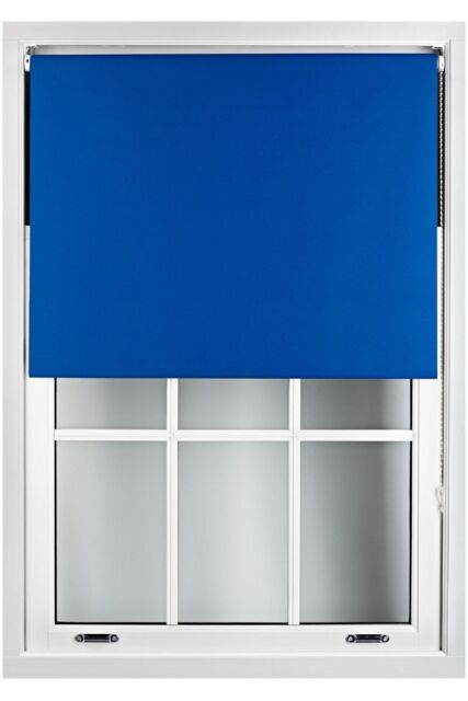 Furnished Blue Blackout Roller Blinds - Trimmable Window Shade for Home & Office - Size: 200 cm width x 165 cm drop - image 1