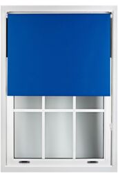 Furnished Blue Blackout Roller Blinds - Trimmable Window Shade for Home & Office - Size: 200 cm width x 165 cm drop - thumbnail 1