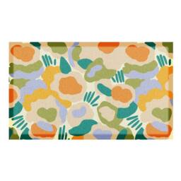 Artsy Mats Elizabeth Olwen Smudge Flowers Indoor/Outdoor Doormat (70x40cm) in Green - Size: 40 cm x 70 cm - thumbnail 2