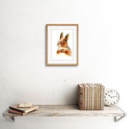 "Artery8 Wall Art Print Squirrel Watercolour with Nut Art Framed 9x7 inch in Beige - Size: W7"" x H9""" - thumbnail 2
