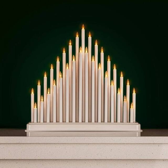 Marco Paul Traditional White 33 Candle Christmas Candle Bridge Tower Warm White Flameless Candles - image 1