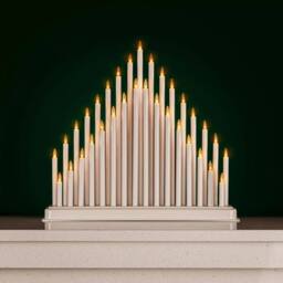 Marco Paul Traditional White 33 Candle Christmas Candle Bridge Tower Warm White Flameless Candles
