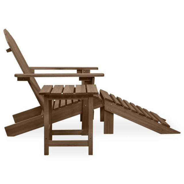 Berkfield Home Elegant Garden Adirondack Chair with Ottoman&Table Solid Fir Wood in Brown - image 1