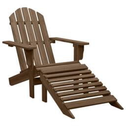 Berkfield Home Elegant Garden Adirondack Chair with Ottoman&Table Solid Fir Wood in Brown - thumbnail 5