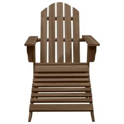 Berkfield Home Elegant Garden Adirondack Chair with Ottoman&Table Solid Fir Wood in Brown - thumbnail 6