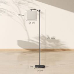 HOMCOM LED Floor Lamp with Dimmable Colours Temperature & Brightness, Black - thumbnail 3