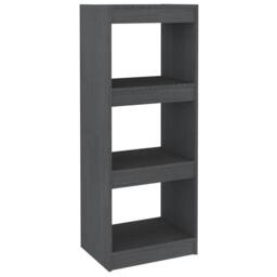 Berkfield Home Beautiful Book Cabinet/Room Divider Grey 40x30x103.5 cm Solid Pinewood - thumbnail 3