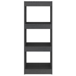 Berkfield Home Beautiful Book Cabinet/Room Divider Grey 40x30x103.5 cm Solid Pinewood - thumbnail 5