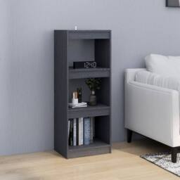 Berkfield Home Beautiful Book Cabinet/Room Divider Grey 40x30x103.5 cm Solid Pinewood - thumbnail 1