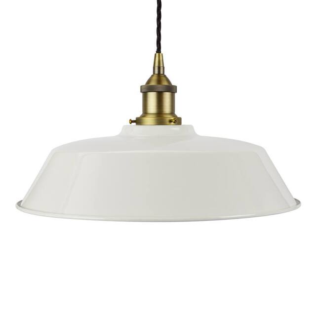 SE Home Pale Grey Chancery Pendant Light - Matt Antique Brass - Black Twisted - image 1