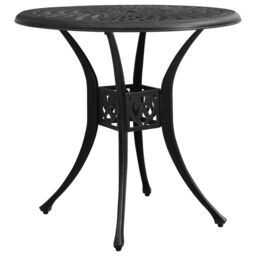 Berkfield Home Garden Table Black 78x78x72 cm Cast Aluminium - Size: 78 x 78 x 72 cm - thumbnail 1