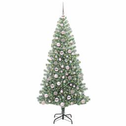 Berkfield Home Artificial Christmas Tree Snow Flocked with LED Light 180 cm in Green - thumbnail 3