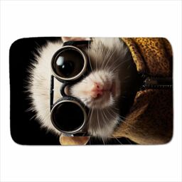 Warren Reed - Designer Siberian Cat With Glasses Splashart Sherpa Blanket in White - Size: Large - thumbnail 1