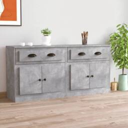 Berkfield Home Sideboards 2 pcs Concrete Grey Engineered Wood - thumbnail 2