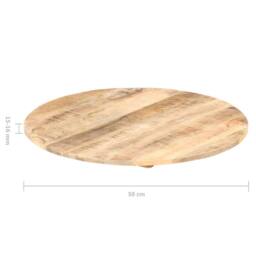 Berkfield Home Table Top Solid Mango Wood Round 15-16 mm 50 cm in Brown - thumbnail 3