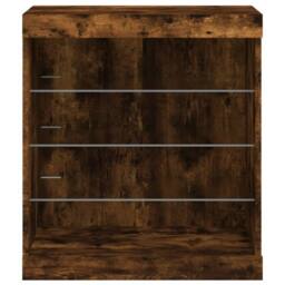 Berkfield Home Sideboard with LED Lights Smoked Oak 60.5x37x67 cm in Brown - thumbnail 6