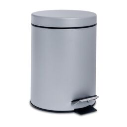 Harbour Housewares 2x Round Bathroom Pedal Bins - 3L Stainless Steel Slim Rubbish Dustbin in Grey - thumbnail 5