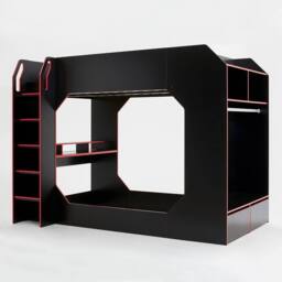 Recoil Boss Pod Small Double Gaming High Sleeper Bed with Desk & Storage in Black - thumbnail 5