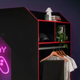 Recoil Boss Pod Small Double Gaming High Sleeper Bed with Desk & Storage in Black - thumbnail 3