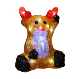 Samuel Alexander 20cm Acrylic Sitting Christmas Reindeer Decoration in Brown - thumbnail 6