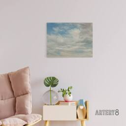 "Artery8 John Constable Clouds Canvas Wall Art Print in Blue - Size: W24"" x H32""" - thumbnail 3