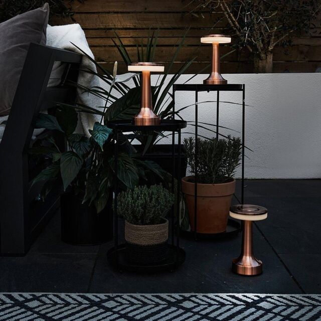ValueLights Set of 3 Talence Copper LED Touch Table Lamp - image 1