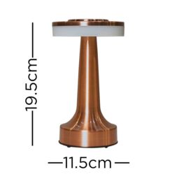 ValueLights Set of 3 Talence Copper LED Touch Table Lamp - thumbnail 4