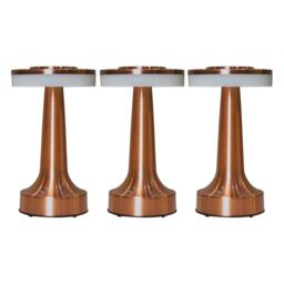 ValueLights Set of 3 Talence Copper LED Touch Table Lamp - thumbnail 2
