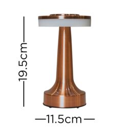 ValueLights Set of 3 Talence Copper LED Touch Table Lamp - thumbnail 5